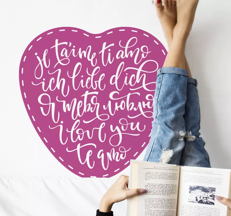 Szeretlek nyelv szív szerelem matrica - TenStickers