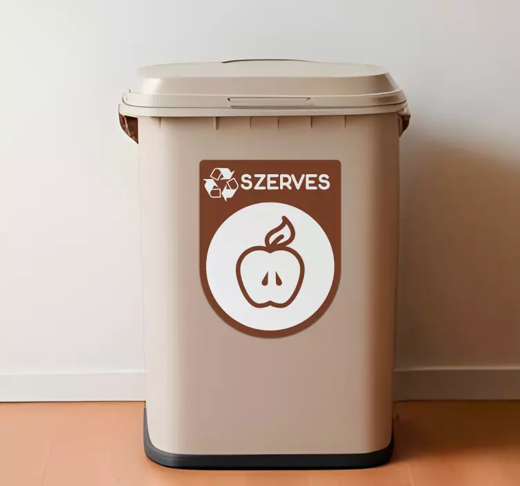 Szerves újrahasznosítás Matrica szemeteskuka - TenStickers