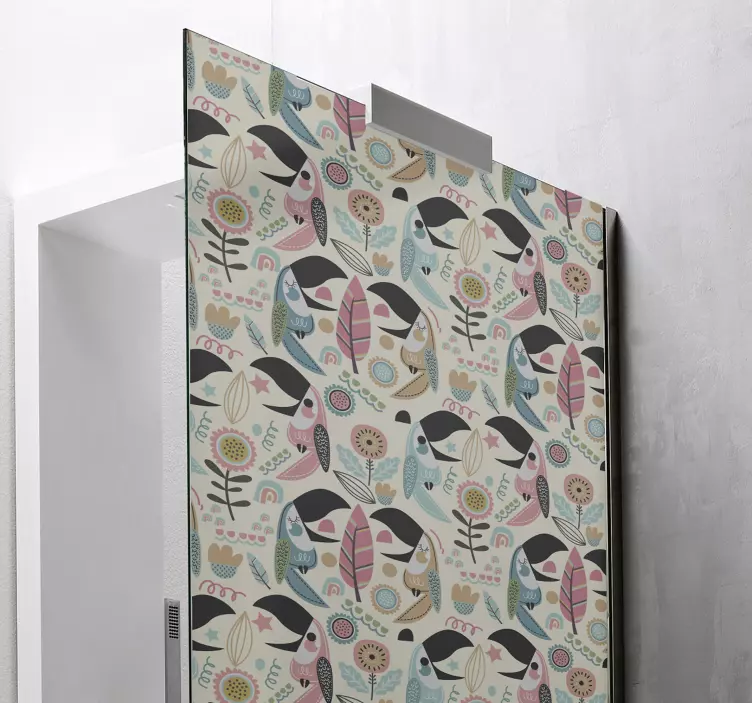 Szeszélyes madárminták zuhany matrica - TenStickers