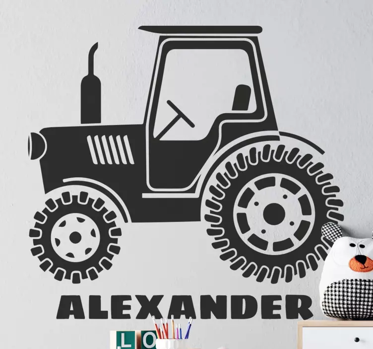 Sziluett traktor név játék matrica - TenStickers