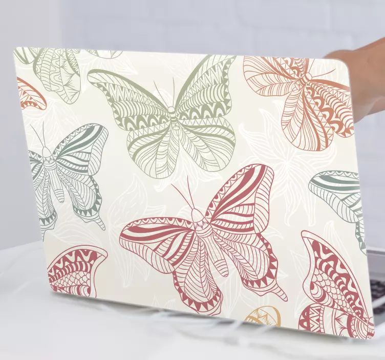 Színek díszítő pillangók laptop matrica - TenStickers