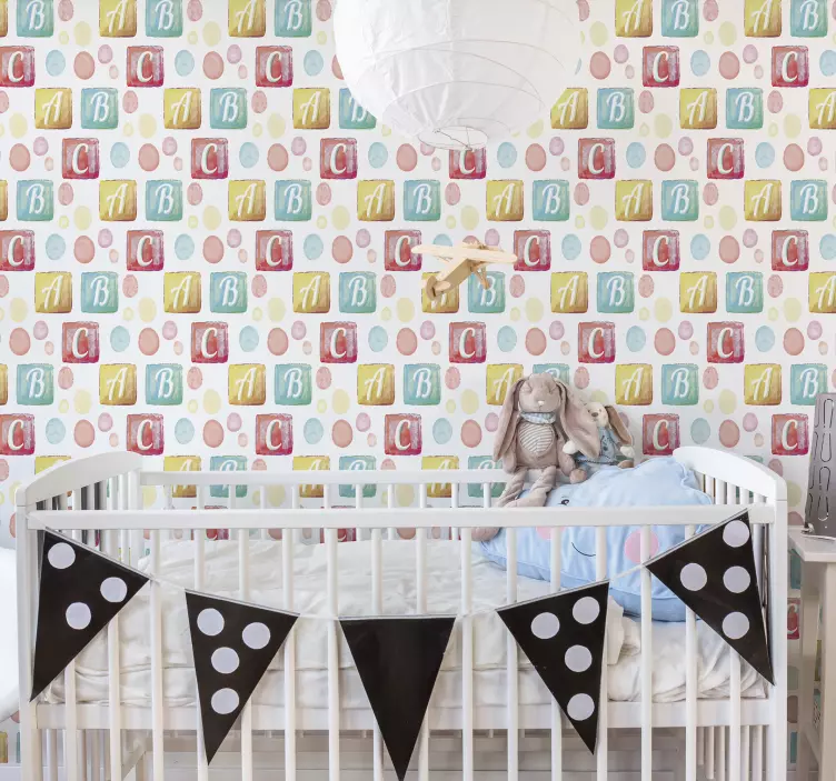 Színes ábécé blokkok matrica gyerekeknek - TenStickers