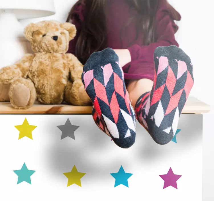 Színes csillag mintás bútor matrica - TenStickers