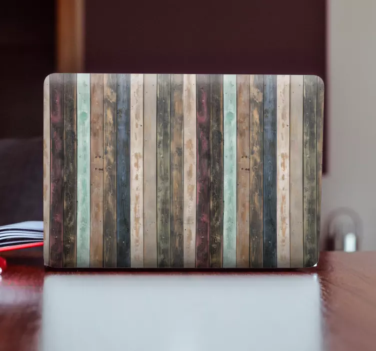 Színes festett függőleges deszkák laptop bőr - TenStickers