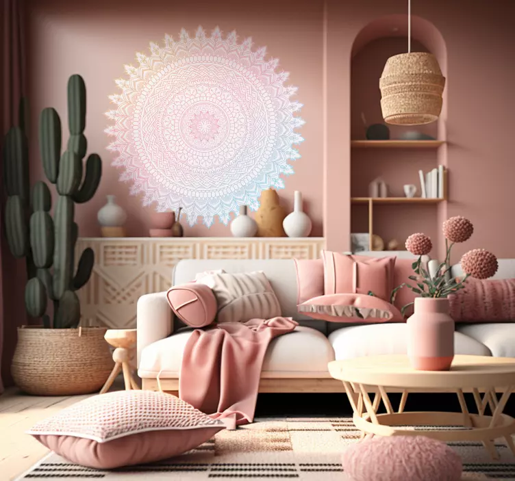 Színes mandala virágos falmatrica - TenStickers