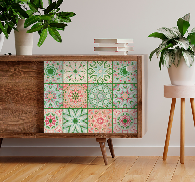 Színes mintás csempe matrica dekoráció - TenStickers