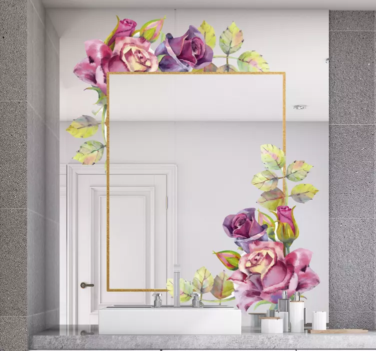 Színes virágok tükör matrica - TenStickers