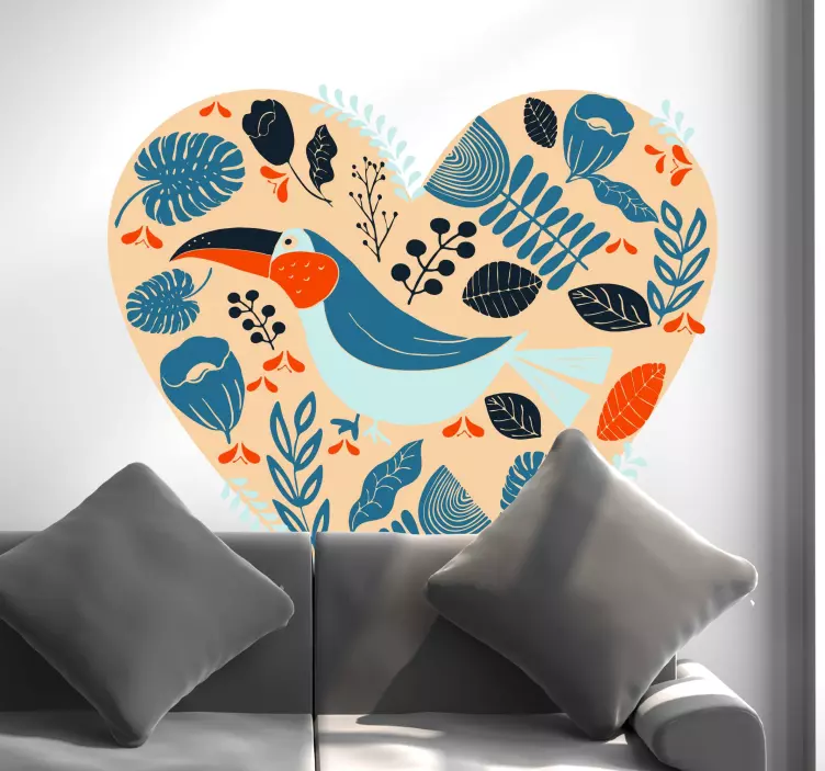 Szív etnikai minták vintage matricák - TenStickers