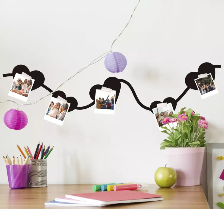 Szív húr fotó kijelző szerelem matrica - TenStickers