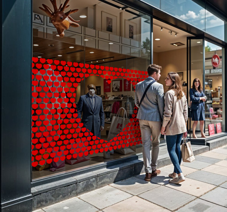 Szív minta erdei állatok falmatrica - TenStickers