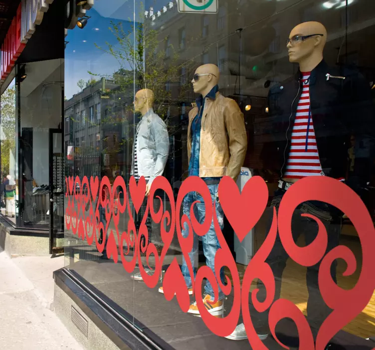 Szív mintás ablak matrica - TenStickers