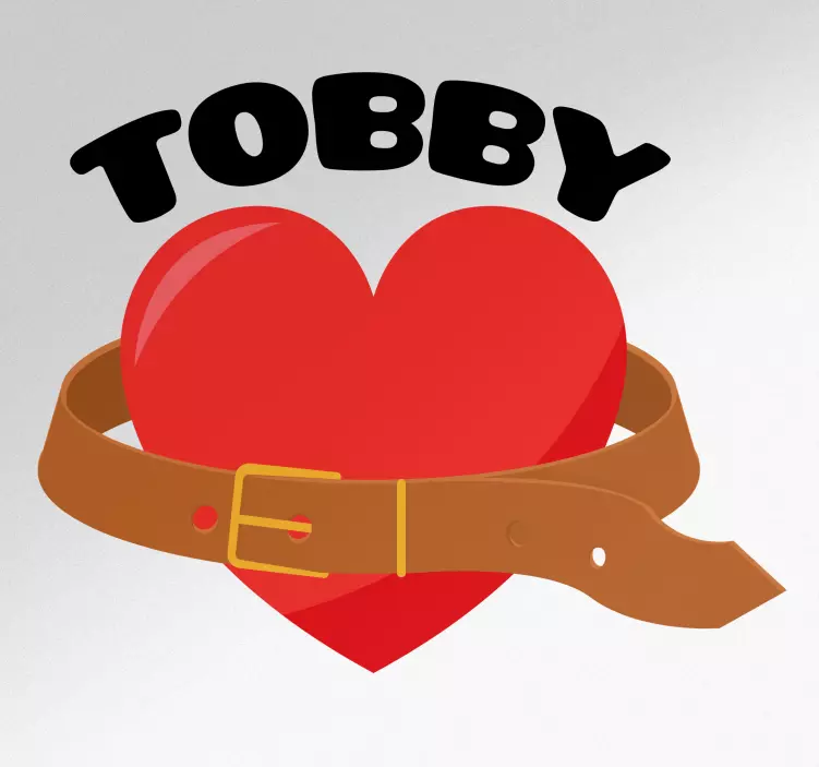 Szív övvel szerelem matrica - TenStickers