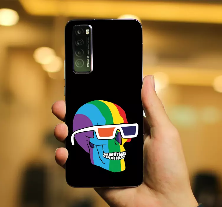 Szivárvány koponya matrica Huawei - TenStickers