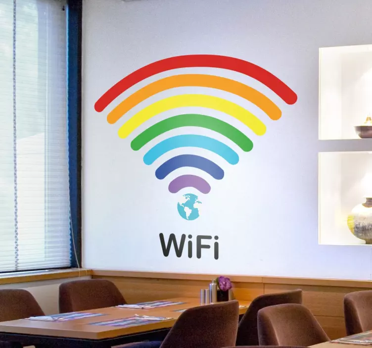 Szivárványos wifi matrica - TenStickers
