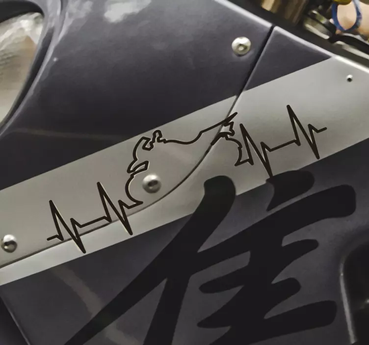 Szívverés nyom motorkerékpár matrica - TenStickers