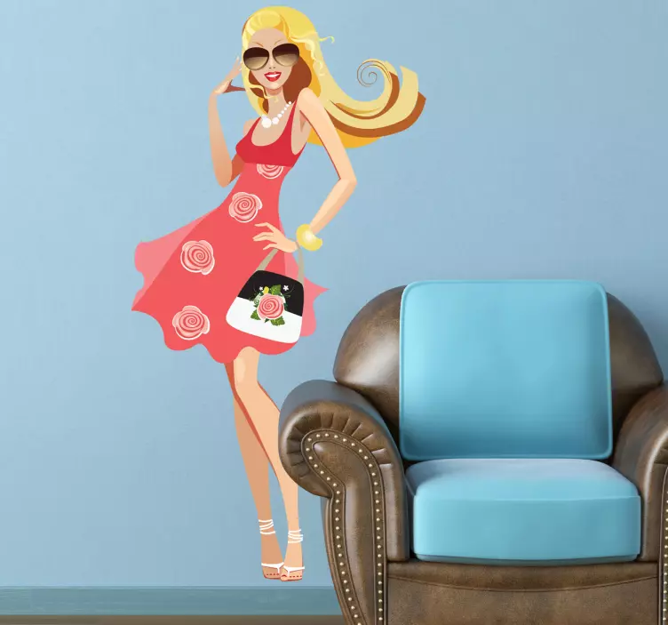 Szőke boltos modell matrica - TenStickers