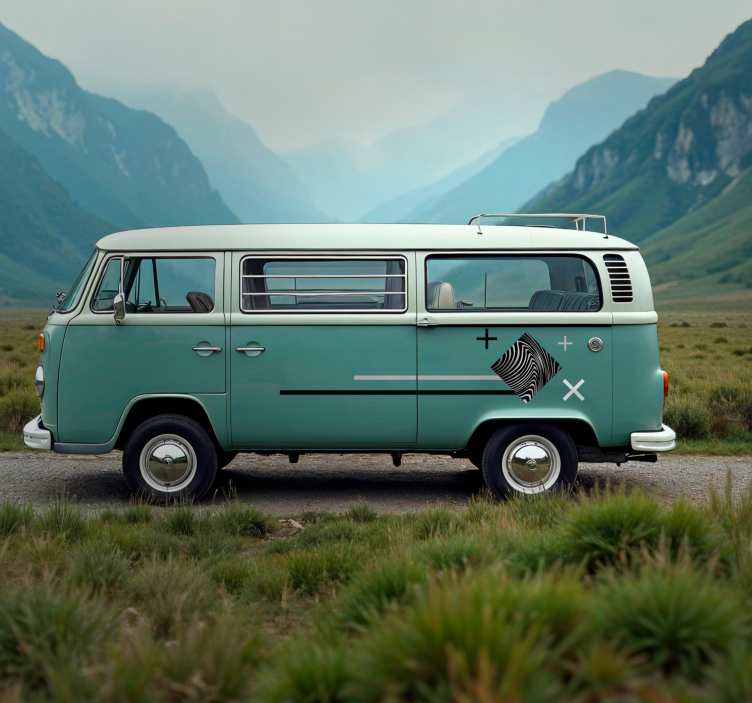 Szürke csíkok lakókocsi matrica - TenStickers