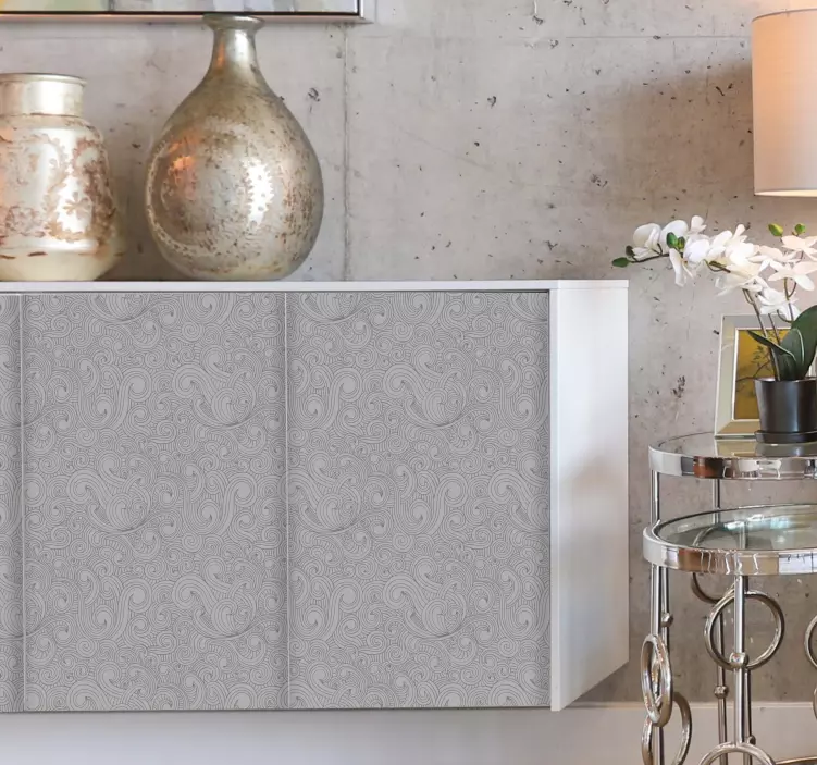 Szürke tónusok virágmintás bútormatrica - TenStickers