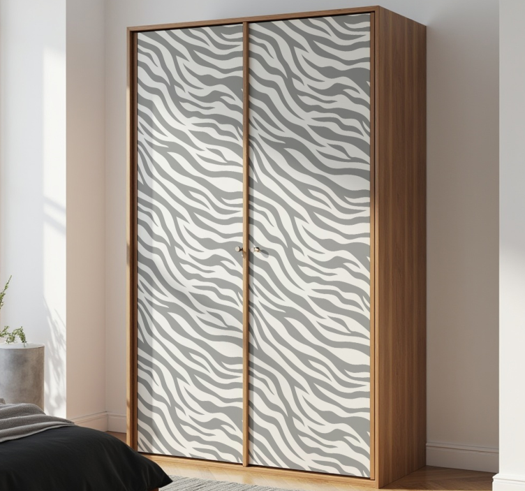 Szürke zebra bútor matrica - TenStickers