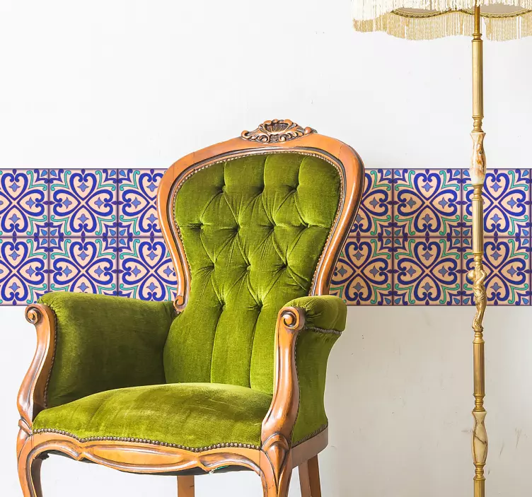 Talavera virágfal szegély matrica - TenStickers