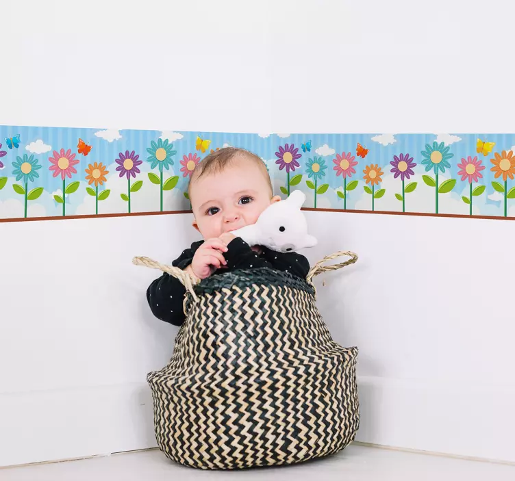 Tavaszi rét fal határ matrica - TenStickers