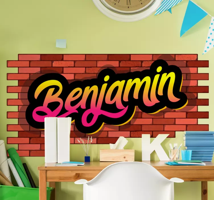 Téglafal és név graffiti városi matrica - TenStickers