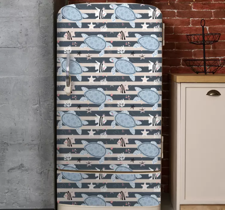 Teknős csíkos minta Matrica Hűtő - TenStickers