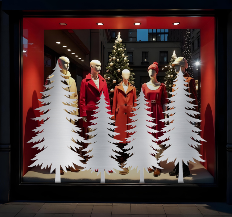 Téli fák Karácsonyi matrica - TenStickers