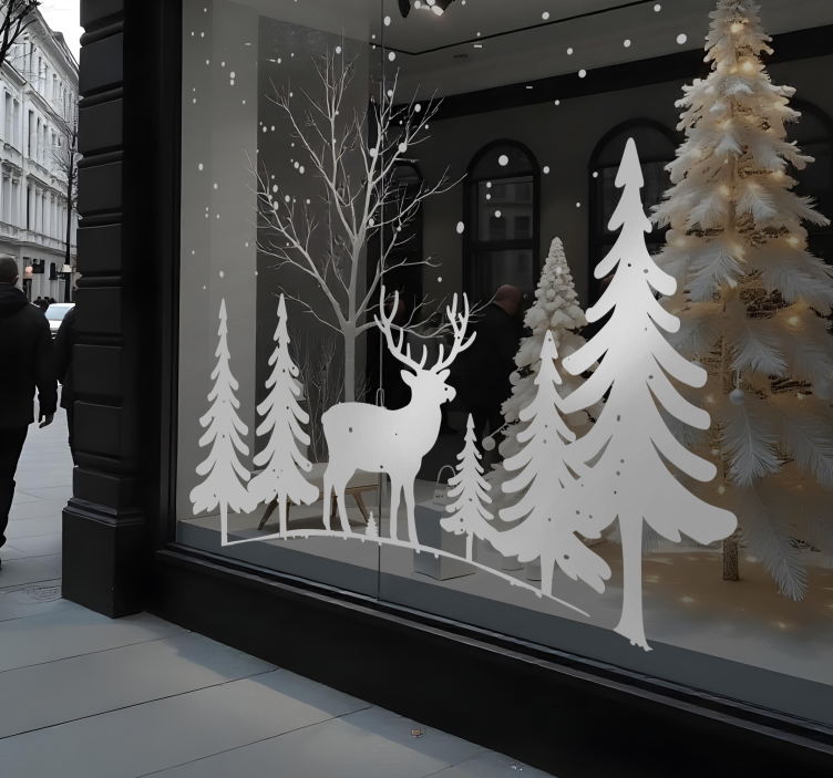 Téli jelenet karácsonyi matrica - TenStickers