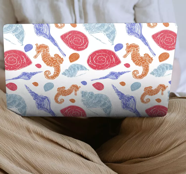 Tengeri ló kagylómintás matrica laptophoz - TenStickers