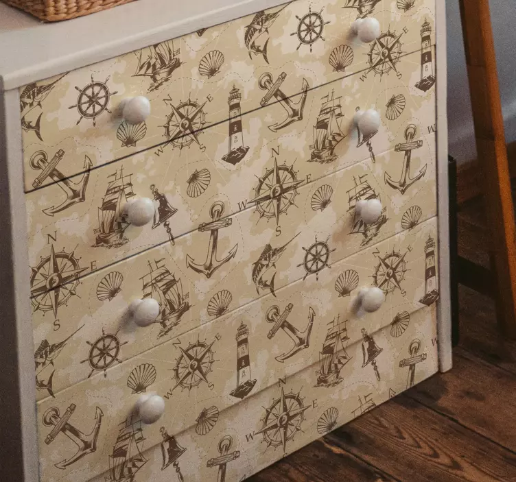 Tengeri tárgyak bútor matrica - TenStickers