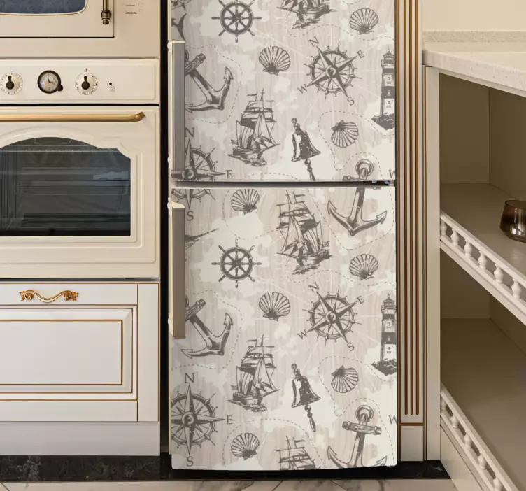 Tengeri témájú design Matrica Hűtő - TenStickers