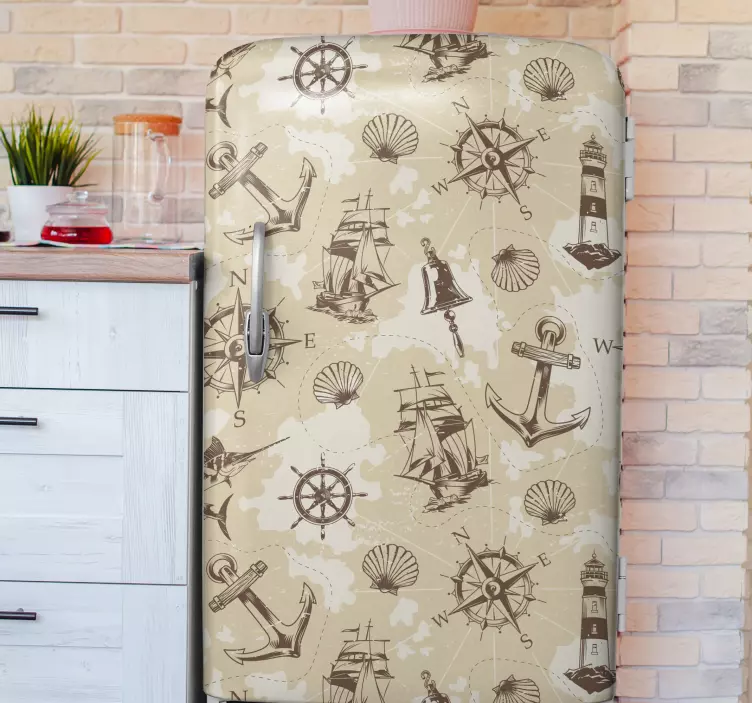 Tengeri témájú matrica hűtő - TenStickers