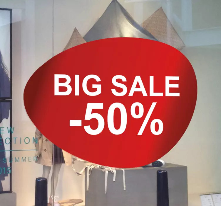 Testreszabható piros kirakat matrica - TenStickers