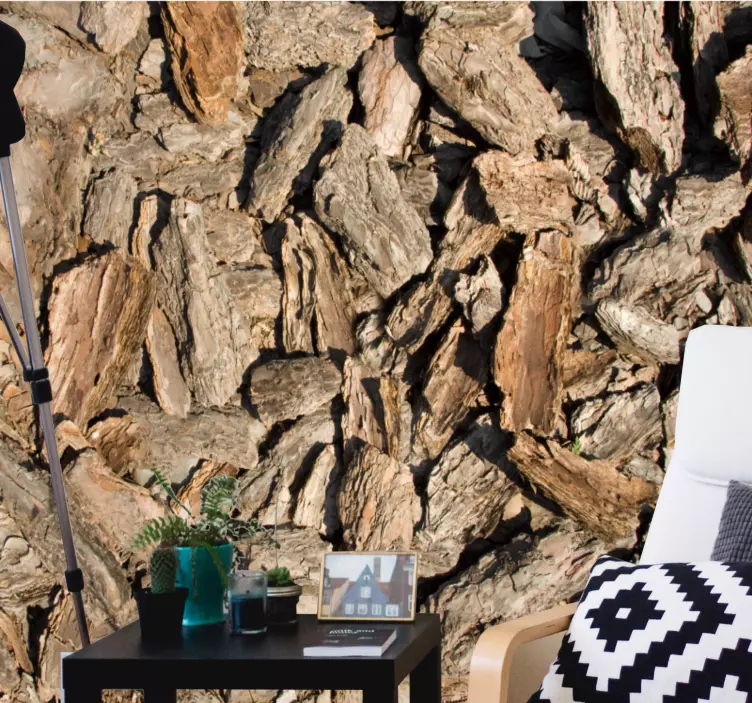 Texturált kéreg háttér nappali falmatrica - TenStickers