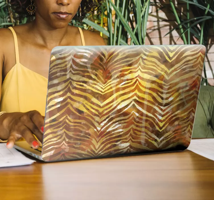 Tigriscsíkos motívum Matrica laptophoz - TenStickers