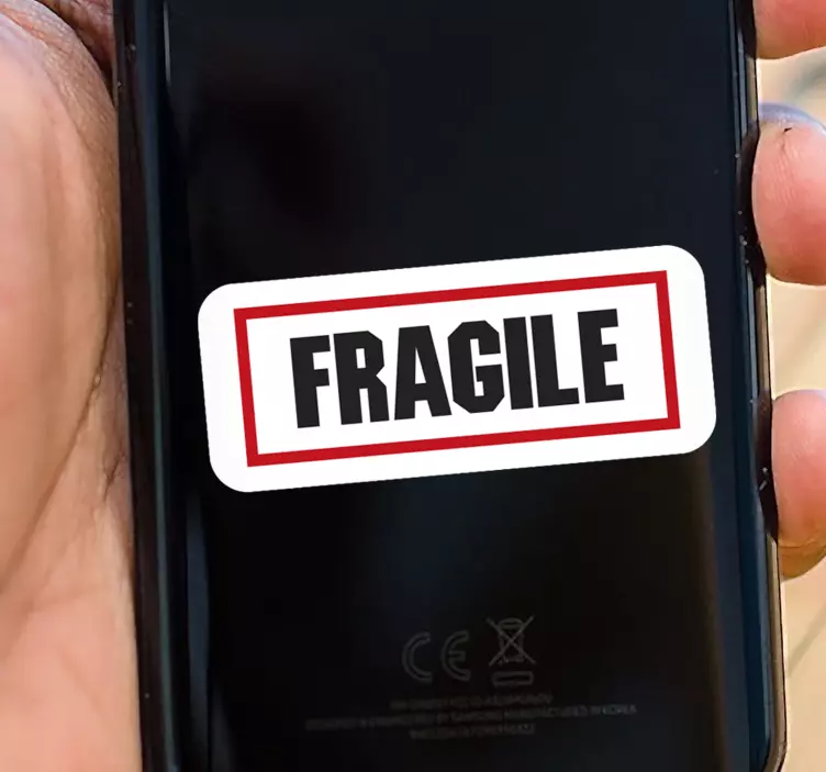 Törékeny figyelmeztető címke samsung matrica - TenStickers