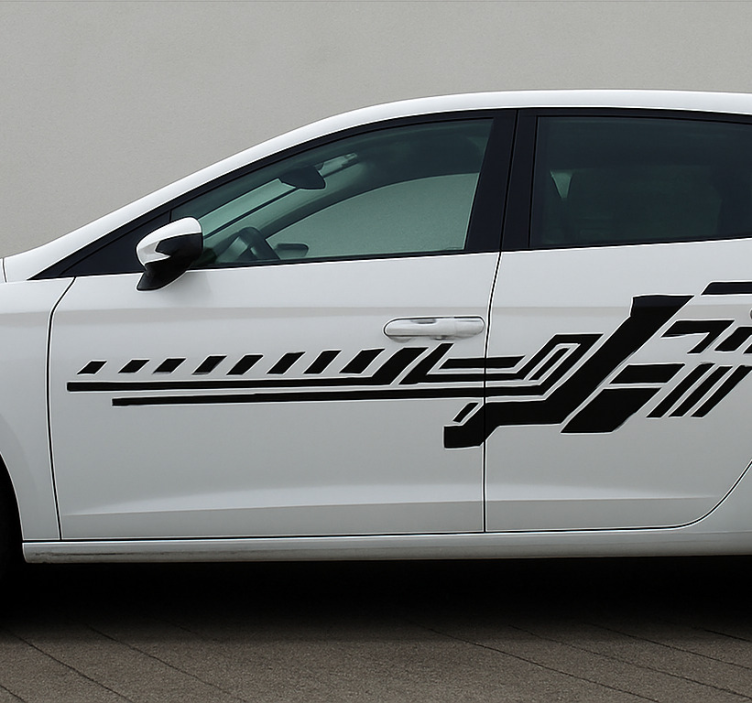 Törzsi fekete csíkok autó matrica - TenStickers