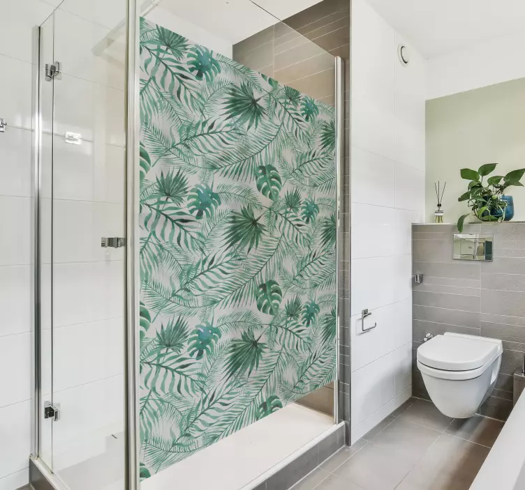 Trópusi növények zuhany matrica - TenStickers