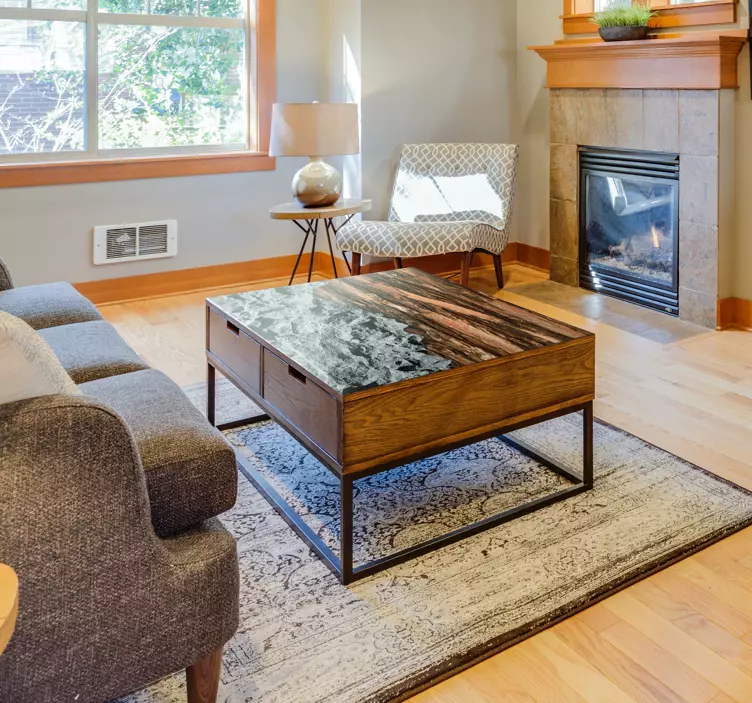 Tűzifa és kő bútor matrica - TenStickers