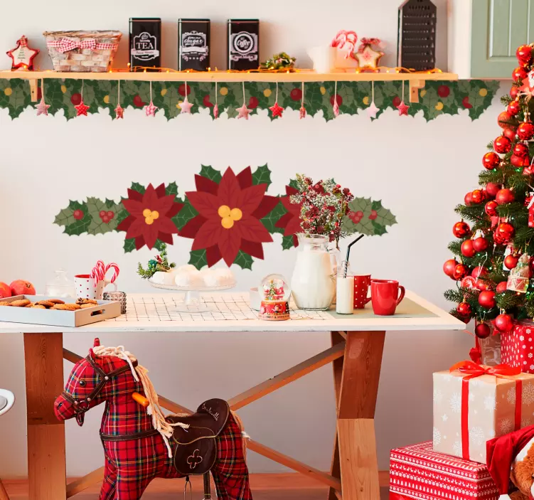 ünnepi mikulásvirág motívum esemény matrica - TenStickers