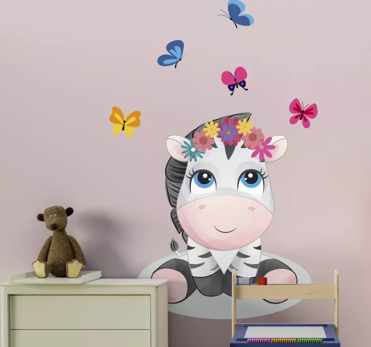 Vad afrika gyerekeknek zebra lány állat matrica - TenStickers