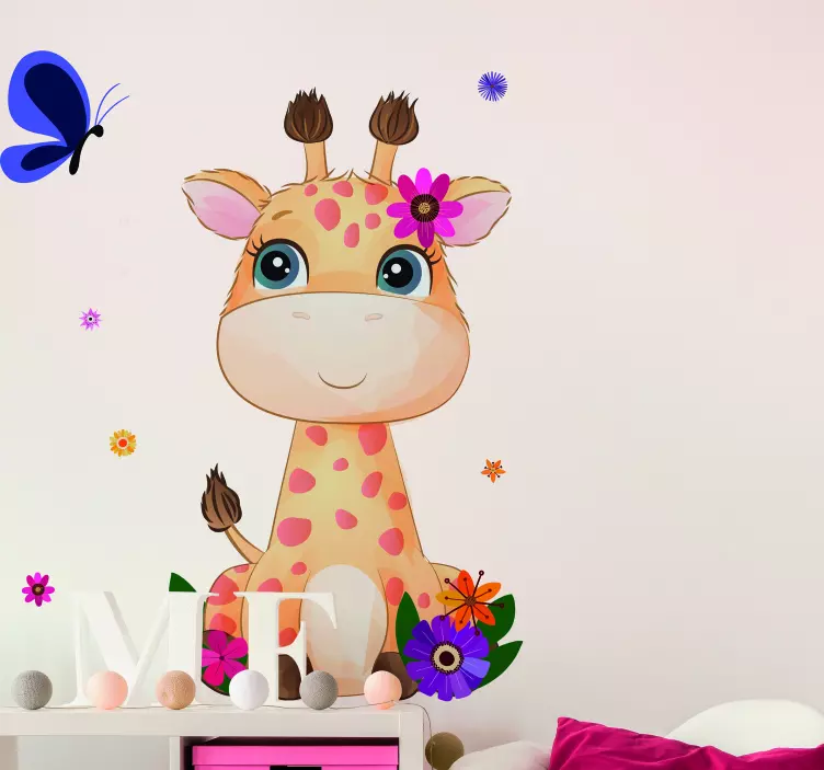 Vad afrika gyerekeknek zsiráf lány állat matrica - TenStickers