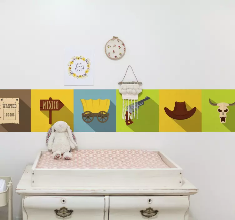 Vadnyugati témájú elemek határok matrica - TenStickers