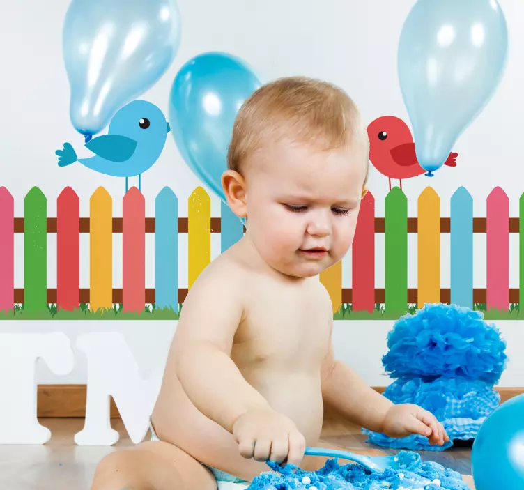 Valance színes kerítés fal határ matrica - TenStickers