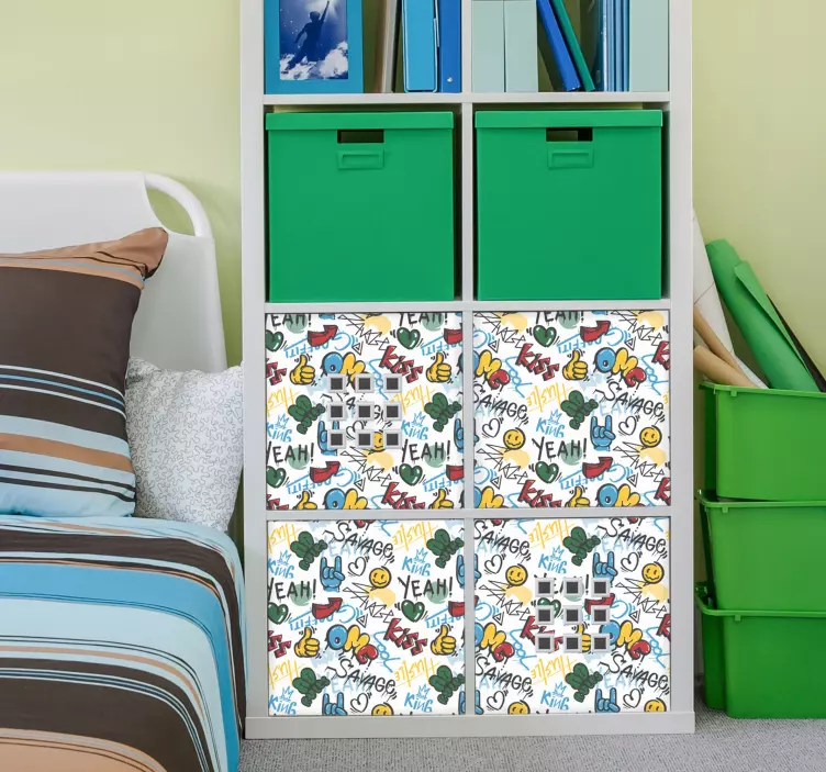 Városi graffiti firka bútor matrica - TenStickers