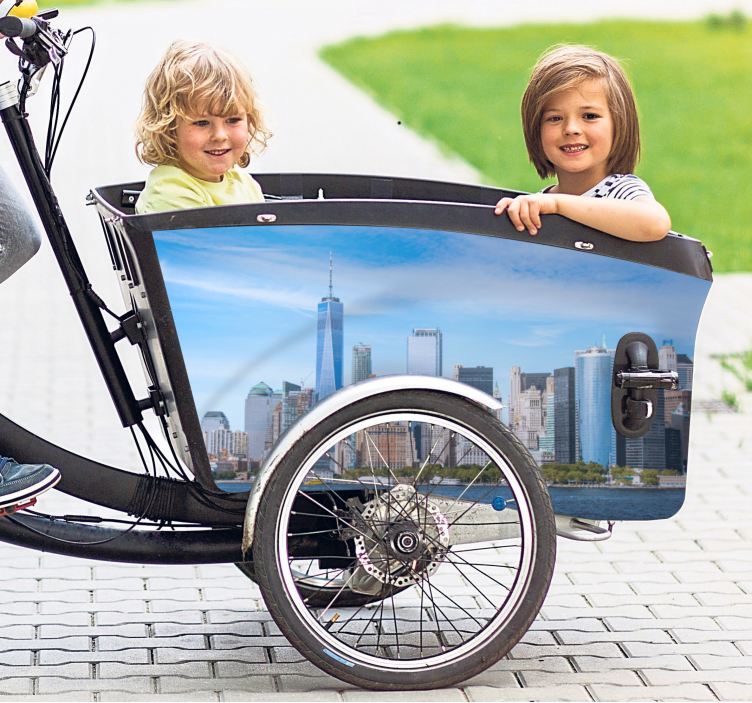 Városi látkép matrica bicikli - TenStickers