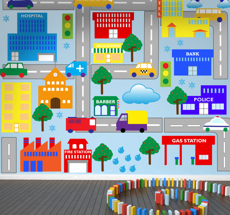 Városi utak gyerekek matrica - TenStickers