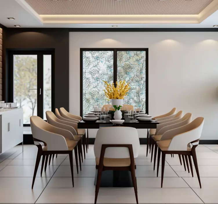 Vékony levelek ablak matrica - TenStickers