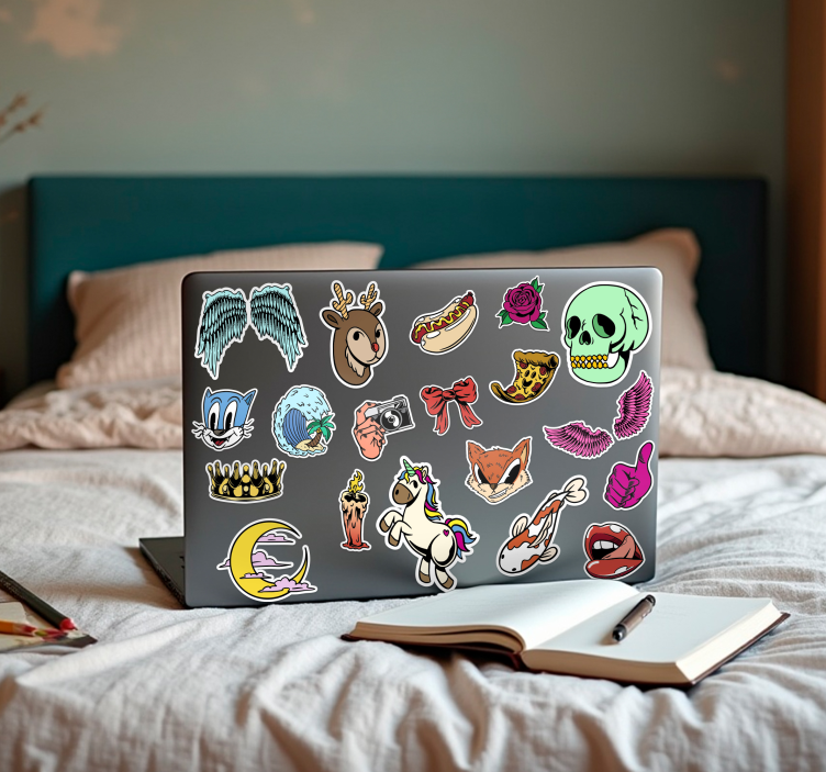 Véletlenszerű minták készlet Laptop matrica - TenStickers